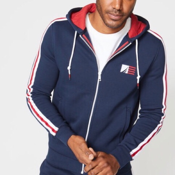 ♥️ Logo-Stripe Full-Zip Hoodie☃️ - Picture 1 of 3